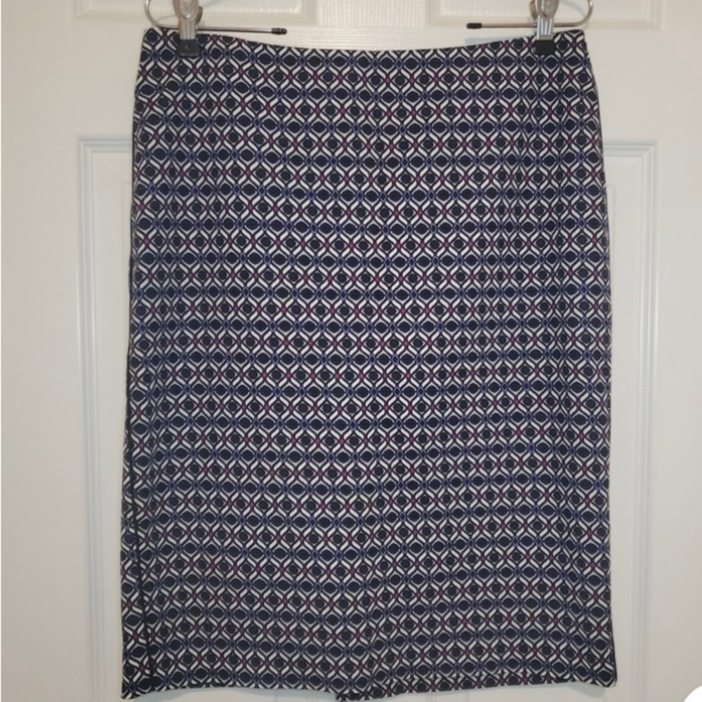 Adrianna Papell Geometric Print Pencil Skirt With Liner Size 8